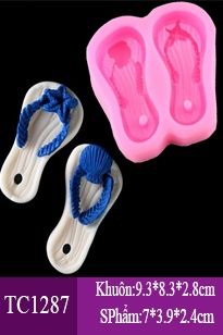 Khuôn silicon đôi dép đi biển 6,2cm ( TC1287 )