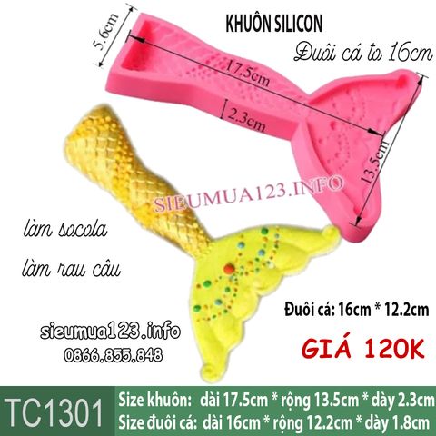 Khuôn silicon đuôi cá lớn 16cm ( TC1301 )