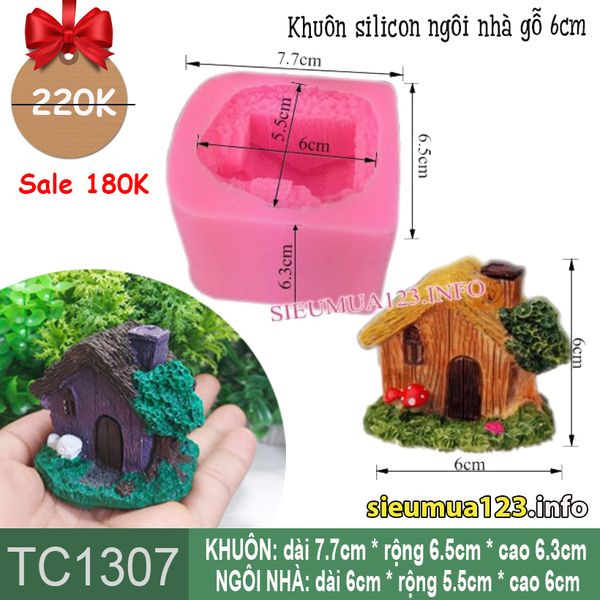 Khuôn silicon ngôi nhà gỗ 6cm ( TC1307 )