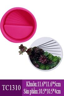 Khuôn silicon chậu cây bậc thang tròn to 10.5cm ( TC1310 ) nặng 364gr còn 2 cái