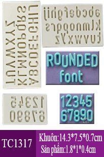 Bộ 3 khuôn silicon chữ và số nét thanh 2cm ( TC1317 )