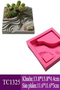 Khuôn silicon chậu cây bậc thang vuông to 11.6cm ( TC1325 ) nặng 636gr còn 2 cái