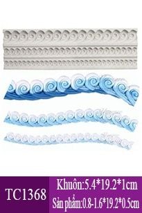 Khuôn Silicon Fondant 3 Dây Viền Sóng Biển ( TC1368 )