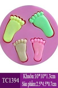 Khuôn rau câu silicon 4d : Khuôn bàn chân lớn nhỏ ( TC1394 )
