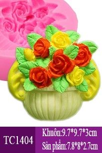 Khuôn Silicon Giỏ Hoa Hồng 8cm ( TC1404 ) làm rau câu