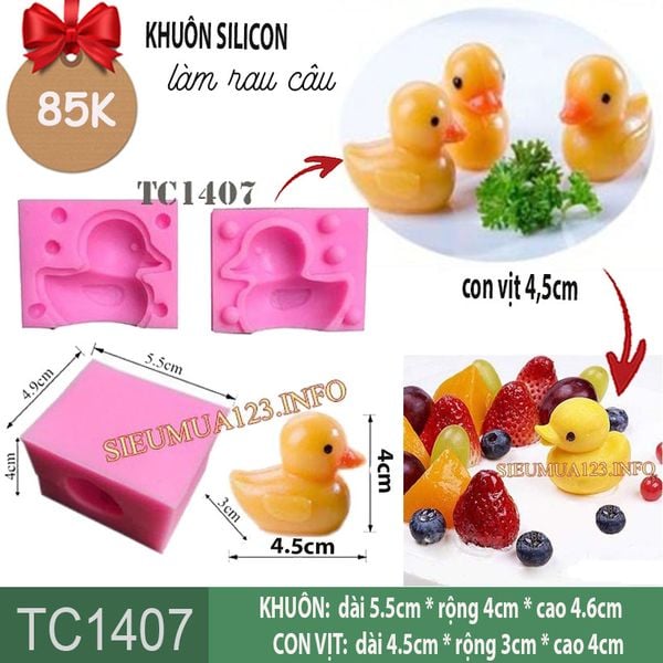 Khuôn silicon con vịt mini cao 4cm ( TC1407 )