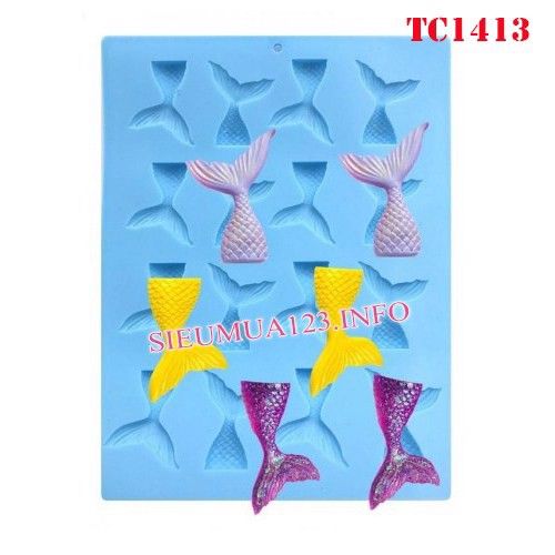 Khuôn silicon 16 đuôi cá nhỏ 4,5cm ( TC1413 ) còn 1 cái
