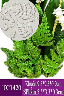 Khuôn silicon 5 lá dương xỉ lớn nhỏ ( TC1420 )