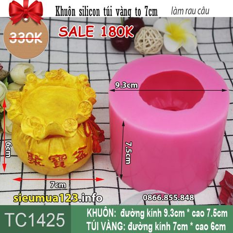 Khuôn silicon túi vàng to 7cm ( TC1425 )