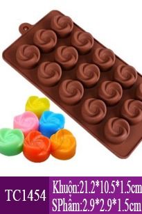 Silicon 15 hoa hồng xoắn 3cm ( TC1454 )