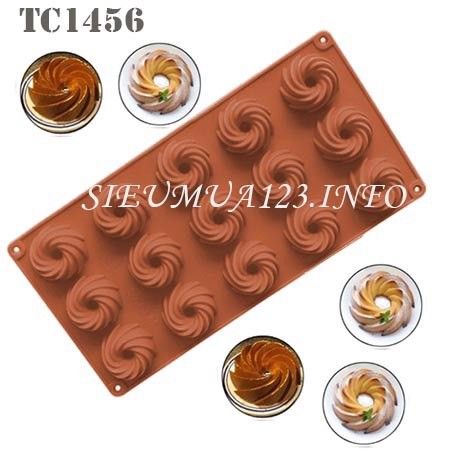 Khuôn silicon 15 ô tròn xoắn 4,5cm ( TC1456 )