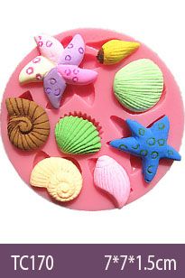 Khuôn silicon hải sản : con sò con ốc nhỏ ( TC170 )
