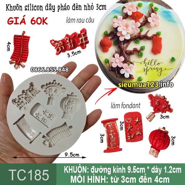 Khuôn silicon dây pháo đèn trung thu nhỏ 3cm ( TC185 )
