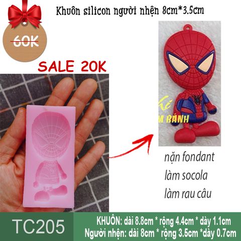 Khuôn silicon người nhện spiderman nhỏ 8cm*3,5cm ( TC205 )