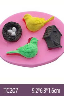 Khuôn rau câu silicon 4d : Khuôn con chim và tổ chim nhỏ ( TC207 )