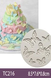 Khuôn silicon Fondant 6 Con bướm Cánh Mỏng ( TC216 )