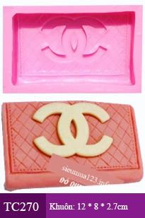 Khuôn silicon túi xách Channel hồng to ( TC270 )