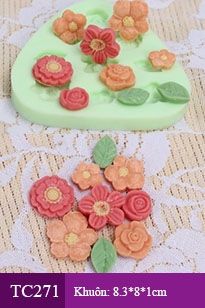 Silicon Fondant Hoa lá nhỏ vỉ tam giác ( TC271 )