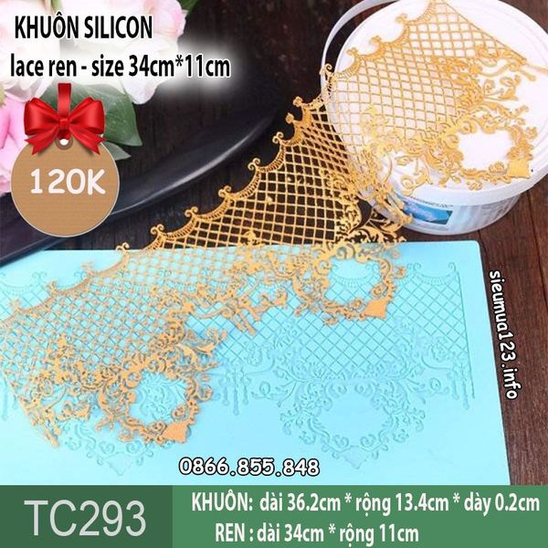 Khuôn silicon lace ren Style 16 Size 34cm*11cm ( TC293 )