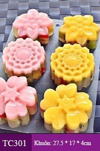 Khuôn silicon làm bánh 6 kiểu hoa mai cúc đào 7cm - 7,5cm ( TC301 )