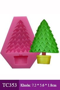 Khuôn silicon cây thông chậu nhỏ 6cm ( TC353 )