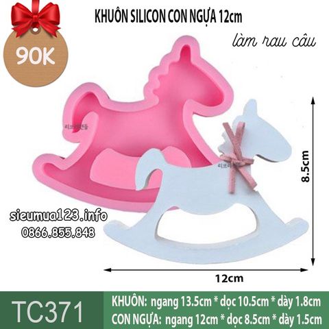 Khuôn silicon con ngựa bập bênh 12cm ( TC371 )