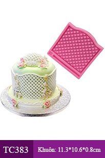 Khuôn silicon ốp viền rào cửa 10,5cm*10,5cm ( TC383 ) màu hồng, CÒN 1 CÁI