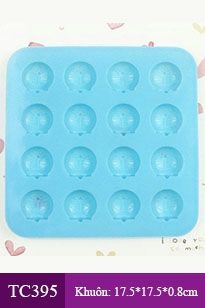 Khuôn silicon 16 mặt Doremon nhỏ 3cm ( TC395 )