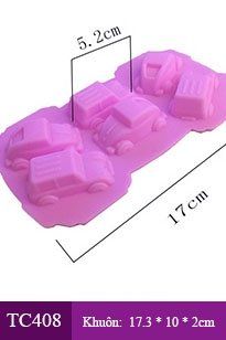 Khuôn silicon 6 xe hơi nhỏ 5,2cm ( TC408 ) SALE OFF