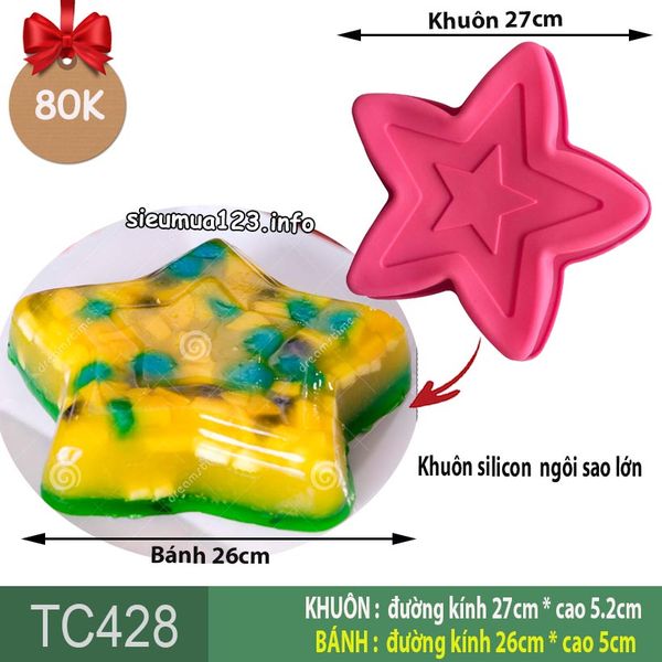 Khuôn silicon làm bánh rau câu ngôi sao 26cm ( TC428 )
