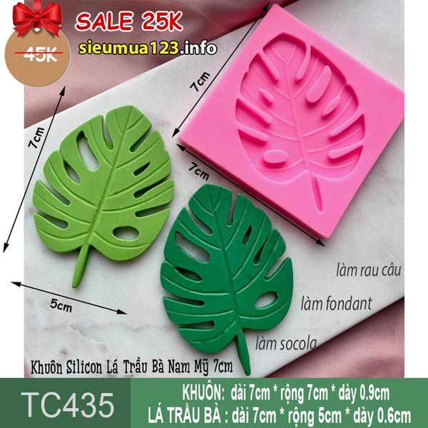 Khuôn Silicon Lá Trầu Bà Nam Mỹ 7cm ( TC435 ) CÒN 1