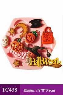 Khuôn silicon Halloween lục giác nhí ( TC438 )