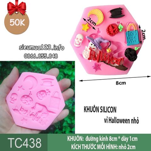 Khuôn silicon Halloween lục giác nhí ( TC438 )