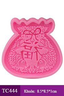 Silicon Fondant Túi cá chép cột nơ nằm chữ Phúc ( TC444 )