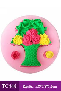 Silicon fondant giỏ hoa nhỏ xíu 4cm ( TC448 )