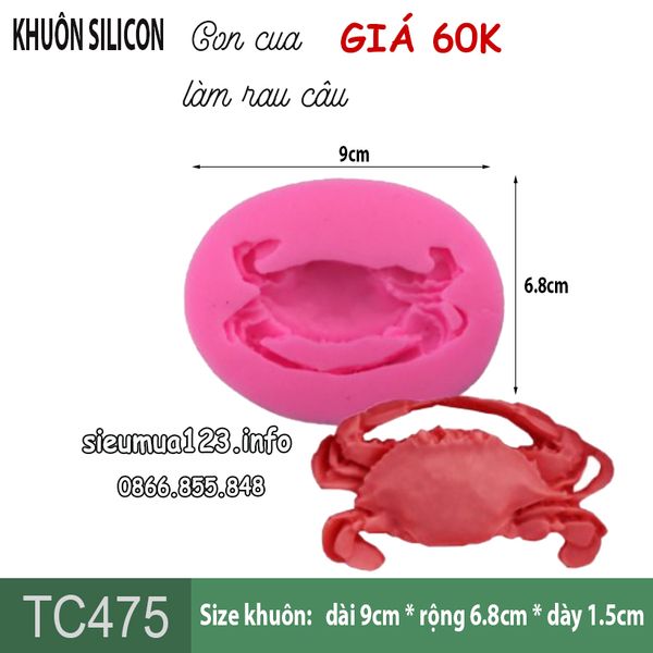 Khuôn silicon con cua to 7cm ( TC475 )