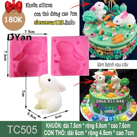 Khuôn silicon con thỏ đứng cao 7cm ( TC505 ) CÒN 1 CON