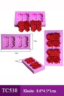 Khuôn silicon 4d : Khuôn Chữ Song Hỷ nhỏ ( TC538 )