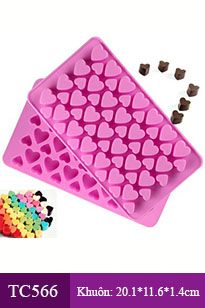 Khuôn silicon chip chip 56 trái tim lớn nhỏ 1,8cm và 1,3cm ( TC566 ) SALE OFF