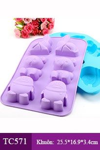 Silicon 6 con thỏ con gấu chim cánh cụt ( TC571 )