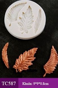 Khuôn silicon 3 lá cây dương xỉ 5,5cm - 6,5cm ( TC587 )