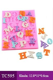 Khuôn silicon 4d : Khuôn chữ cái in hoa văn ( TC595 )