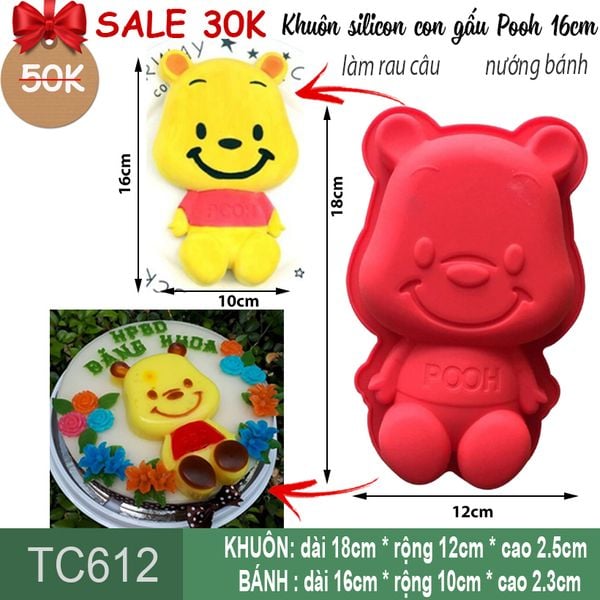 Khuôn silicon con gấu Pooh 16cm ( TC612 )