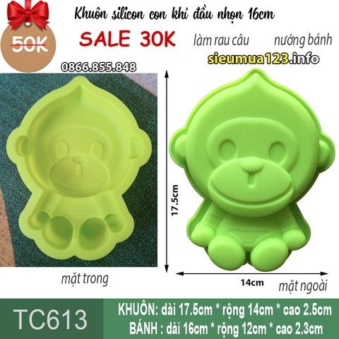 Khuôn silicon con khỉ đầu nhọn 16cm ( TC613 )