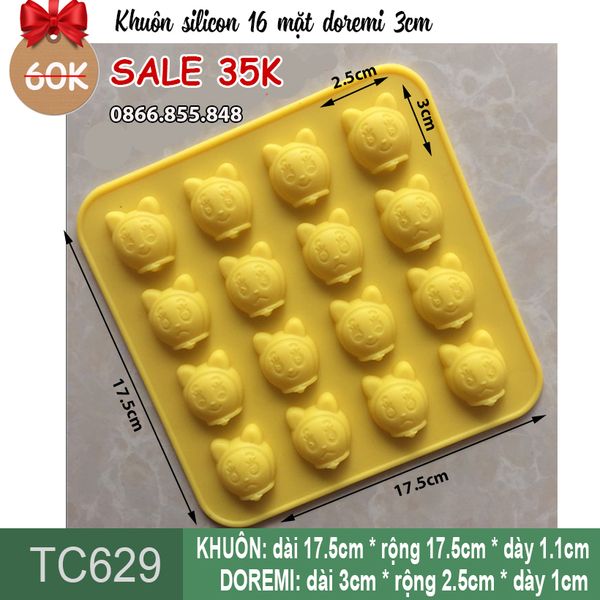 Khuôn silicon 16 mặt doremi 3cm ( TC629 )