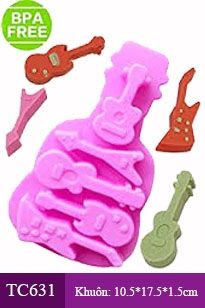 Khuôn silicon 5 cây đàn 9cm ( TC631 )