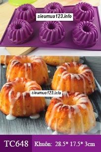 Khuôn silicon 6 ô tròn xoắn 7cm ( TC648 )