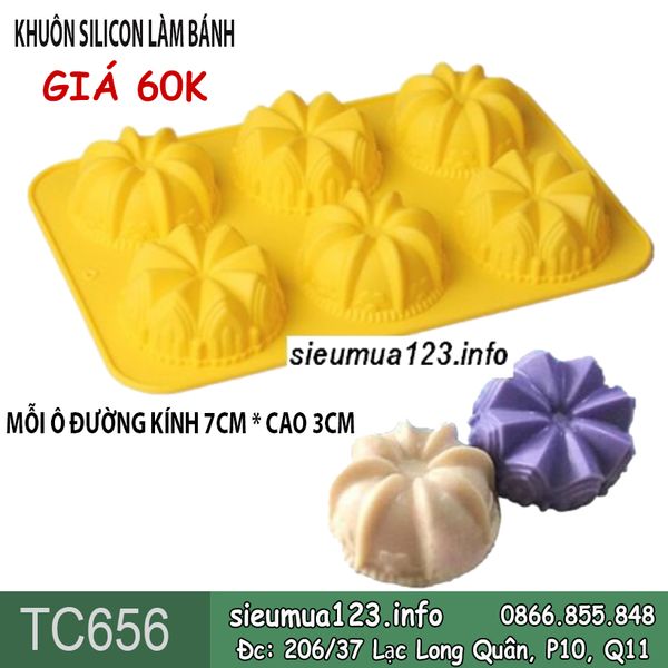 Khuôn silicon 6 lâu đài nhỏ 7cm ( TC656 )