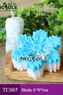 Khuôn rau câu silicon 4d Noel : Khuôn hoa tuyết lớn ( TC665 )