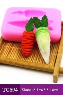 Khuôn silicon 2 củ cà rốt nhỏ 4cm + 5cm ( TC694 )